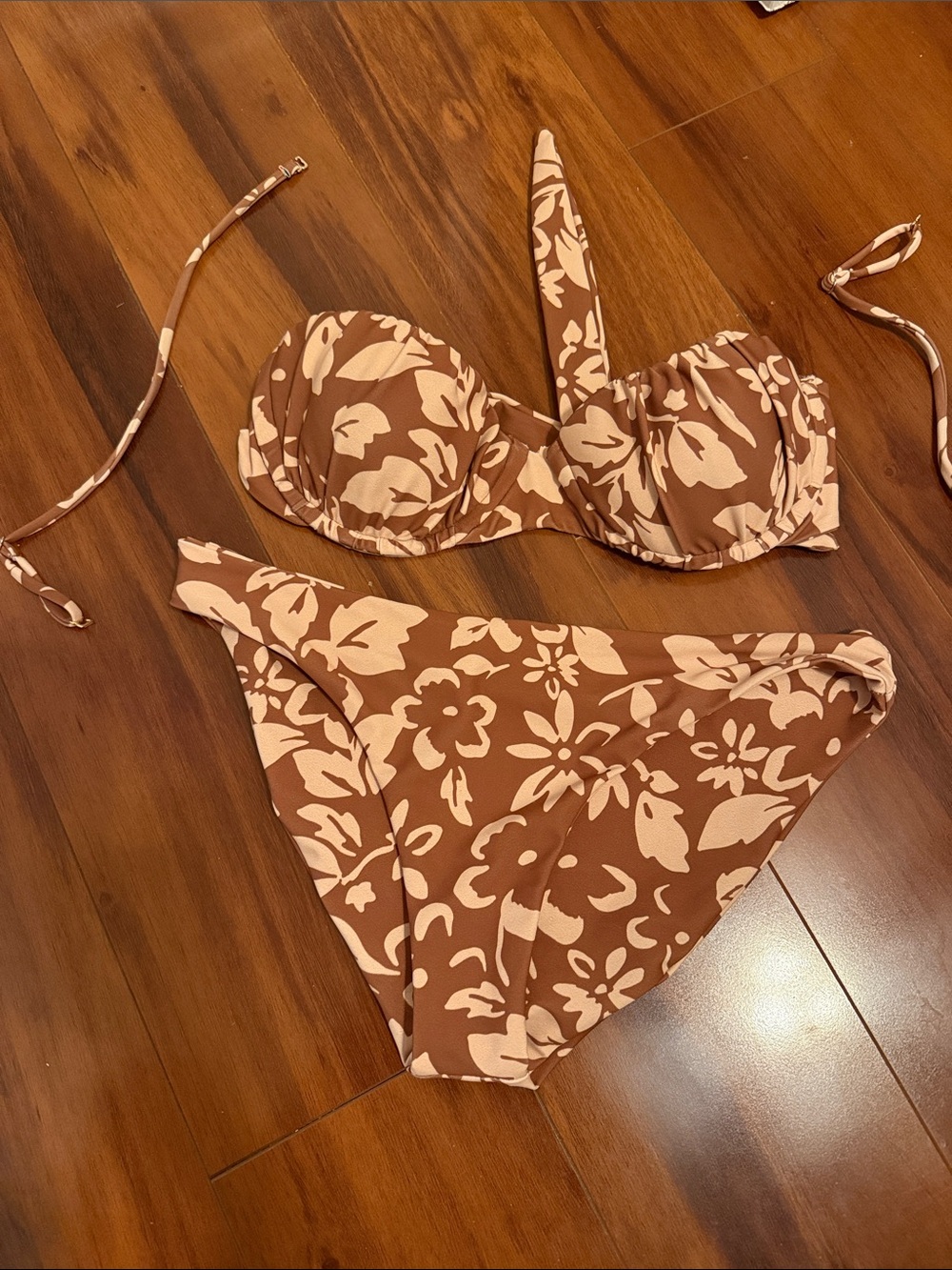 Skatie bikini set nomatu print Brown Floral size S/M